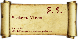 Pickert Vince névjegykártya